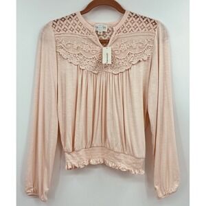 New Jun and Ivy Francesca's Top Long Sleeve Lace Detail Size XXS Flaw